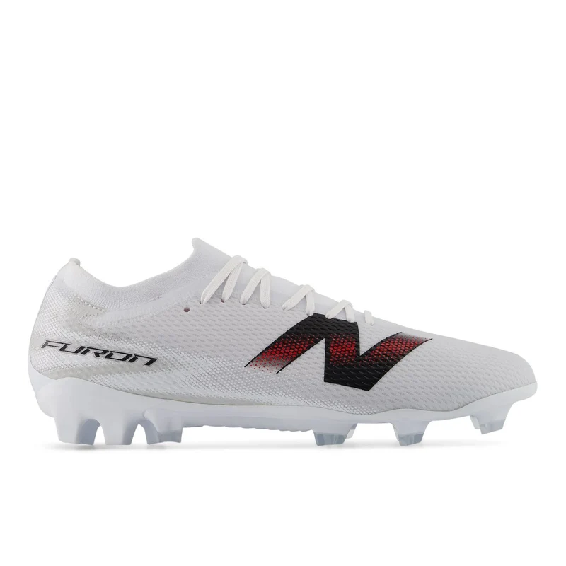 New Balance Adult Furon Team Firm Ground V9 Soccer Cleats White/Black / 4.5 / Wide