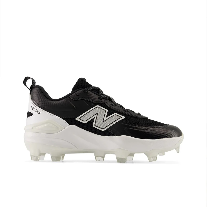 New Balance Girls' Velo v5 Softball Cleats Black/Metallic Silver / 4.5 / Standard