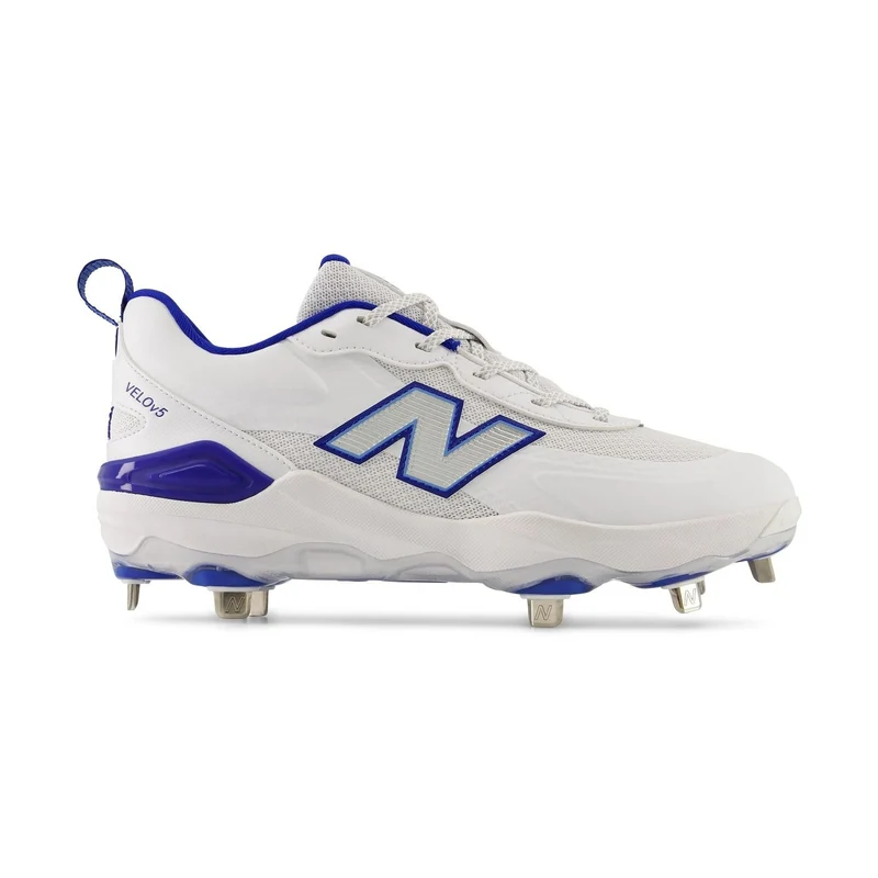 New Balance Women's Velo v5 Metal Softball Cleats White/Team Royal / 5 / Standard