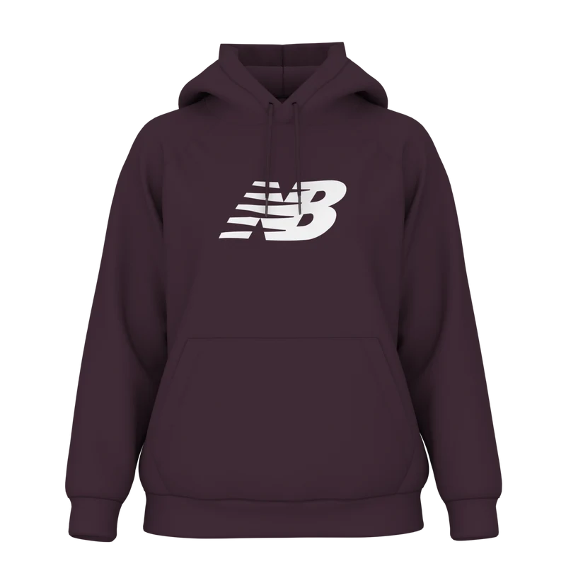 New Balance Women's Sport Fleece Logo Hoodie Black Ruby / XS