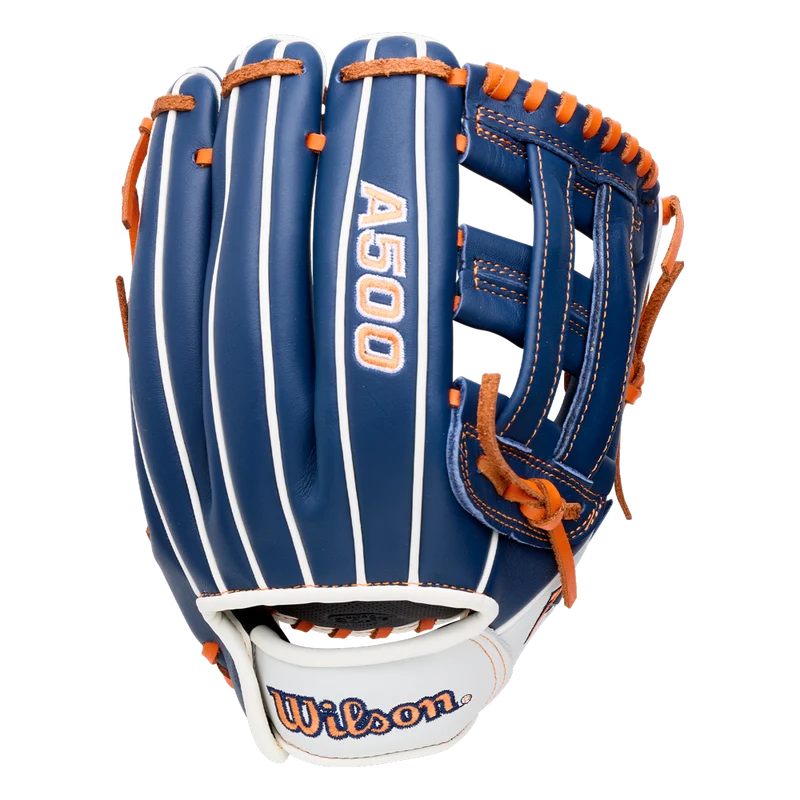 Wilson 2027 A500 10.50" Infield Baseball Glove WBG08401RT105 - Navy Orange Blue-Navy Orange / Right Throw