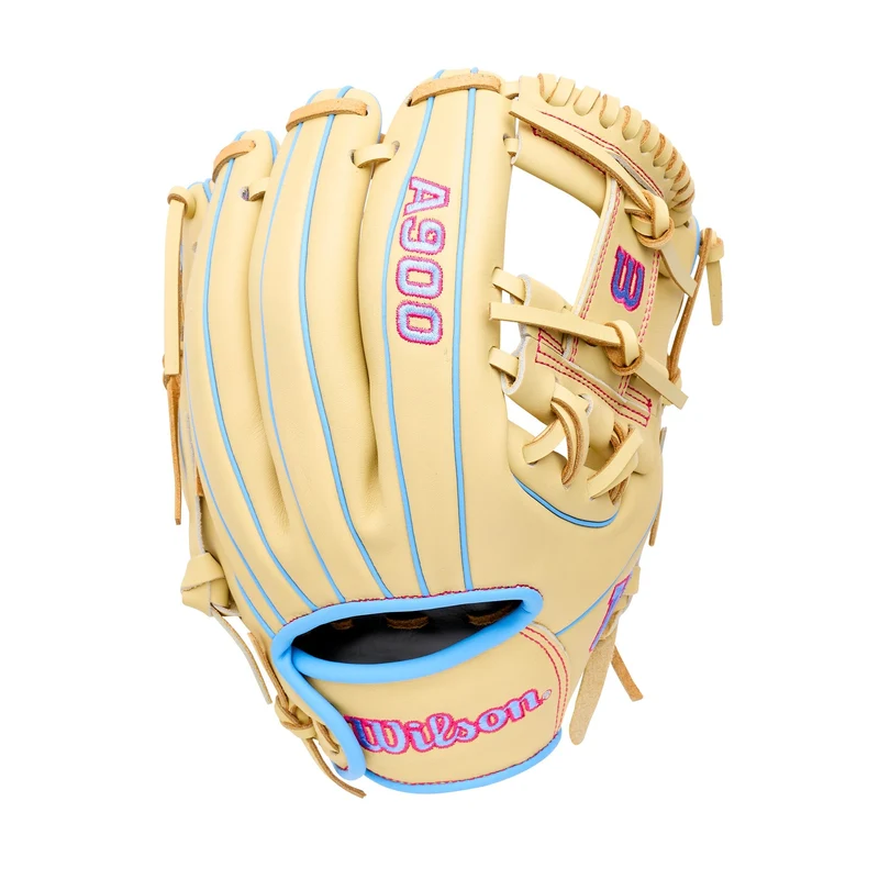 Wilson 2027 A900 11.50" Infield Baseball Glove WBG04002RT115 - Yellow Blue Yellow-Light Blue-Light / Right Throw