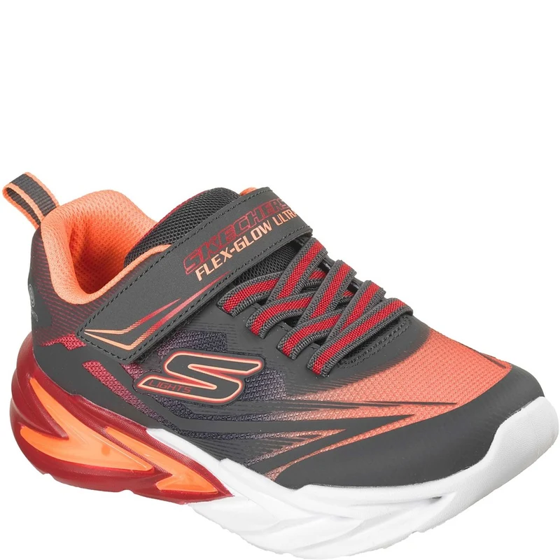 Skechers Flex-Glow Ultra Trainer Charcoal/Red / Infant 13