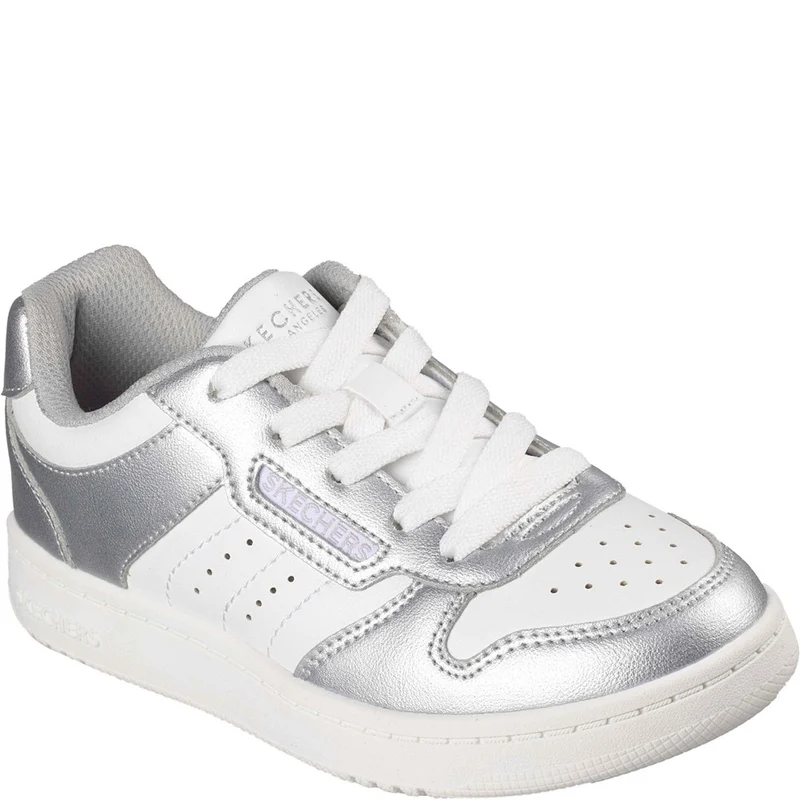 Skechers Quick Street Trainers Silver/White / Junior 4