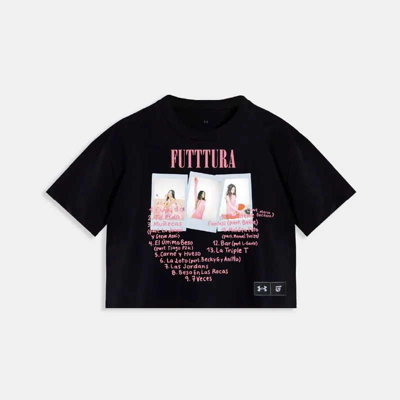 W LIVE CROP SS TINI CUPIDO NEGRO M