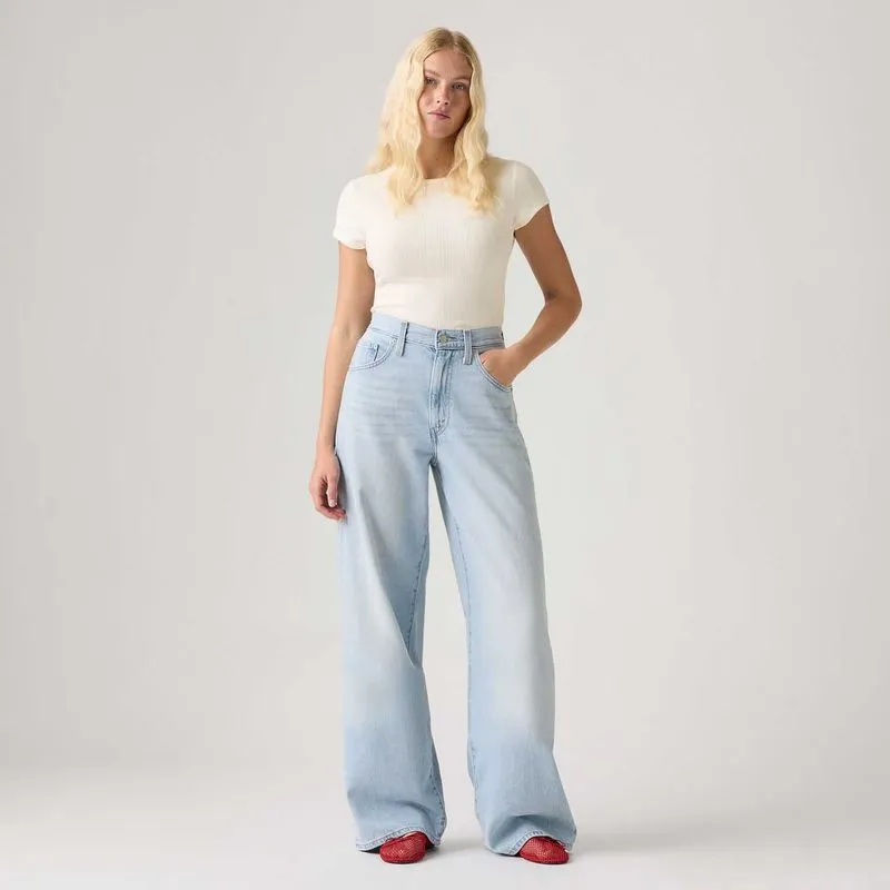 Calça Jeans Levi's® Cinch Wide Leg Lavagem Clara - 29X33 USA | 40 BR