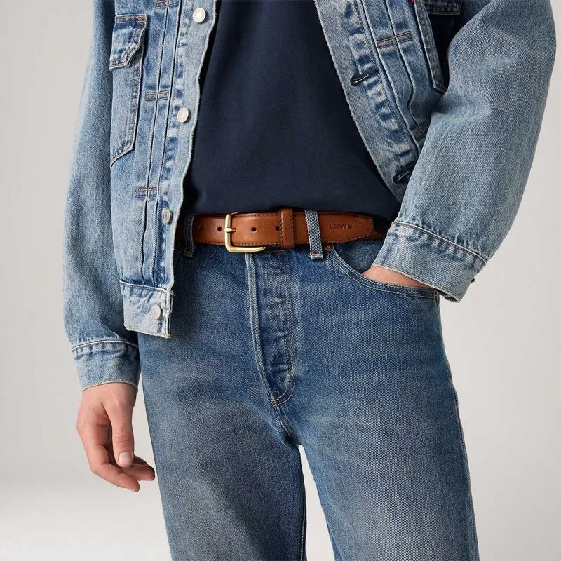 Cinto Levi's® Finn Feather Edge Marrom Claro - 36 USA | 95 cm