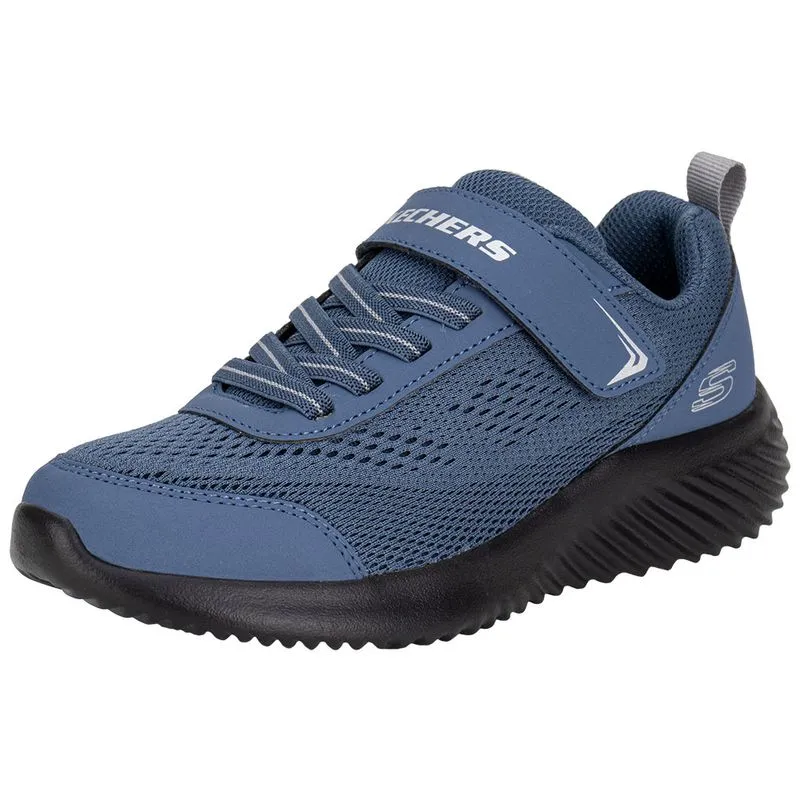 Tênis Infantil Masculino Bounder Quantarun Skechers 403905 AZUL/CINZA 34