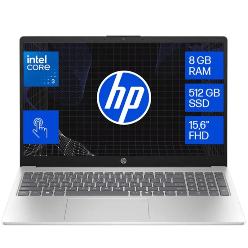 Notebook HP 15-fd0333la Intel Core 3-100U 8GB RAM 512GB SSD 15.6" Touch