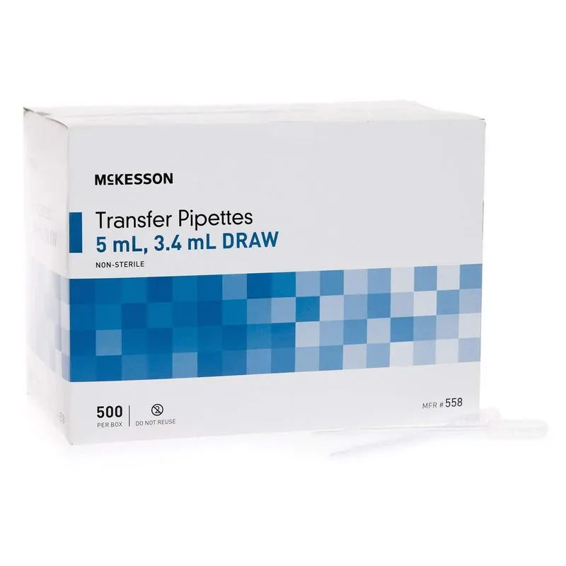 Pipeta De Transferência Mckesson De 5 Ml, Não Estéril, 500 Unidades