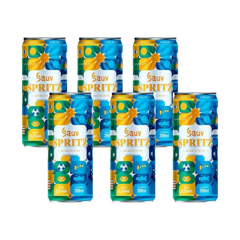 Vinho Brasileiro Sauv Spritz 6 Latas 269ml