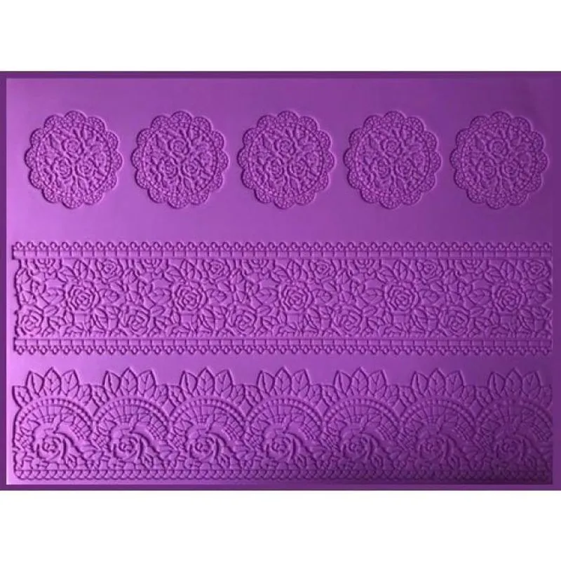 Tapete De Silicone Texturas Rendas De Açúcar 40cm