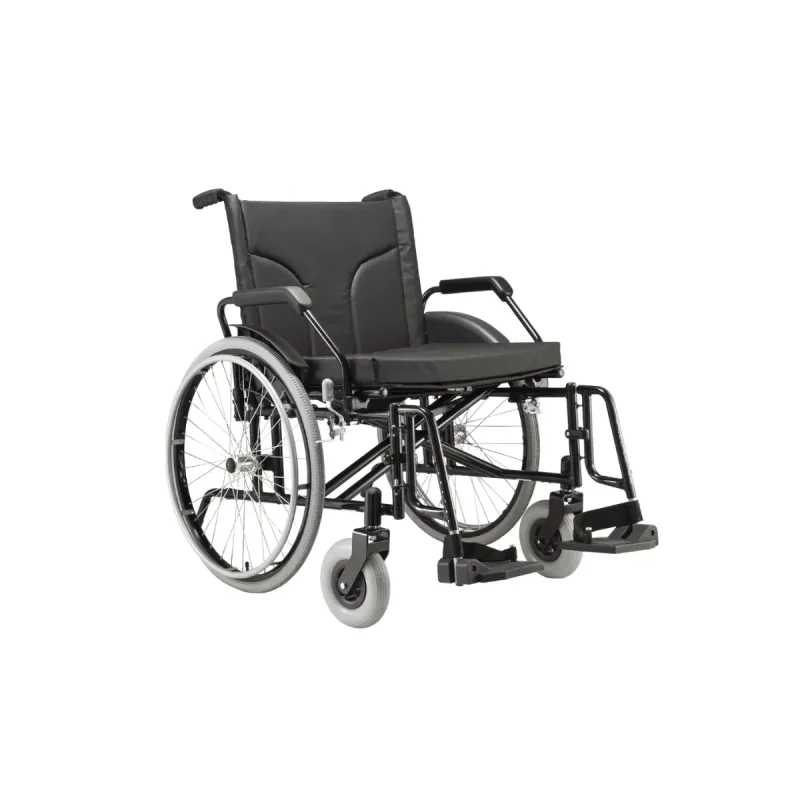 Cadeira de Rodas AÇO BIG 60CM 160KG Preta - Jaguaribe