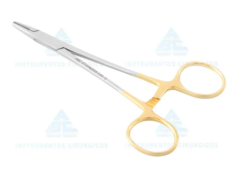 Porta Agulha Mayo Hegar Cabo Dourado 18CM - 0362 - ABC Instrumentos