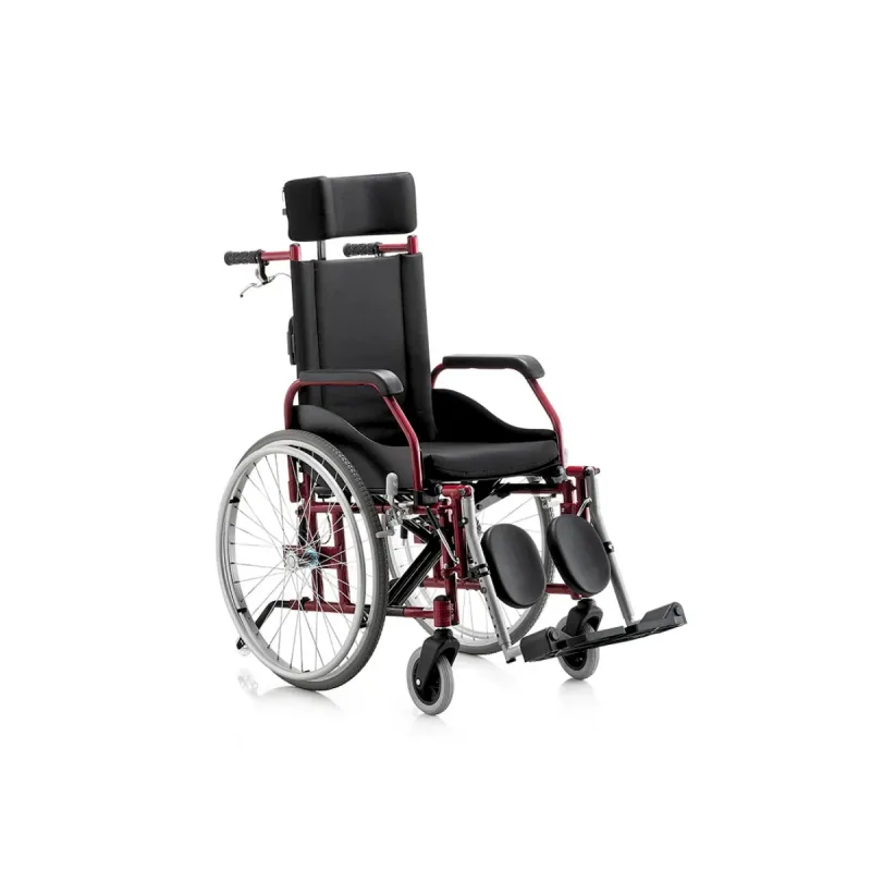 Cadeira de Rodas FIT Reclinável 40CM Vinho - Jaguaribe
