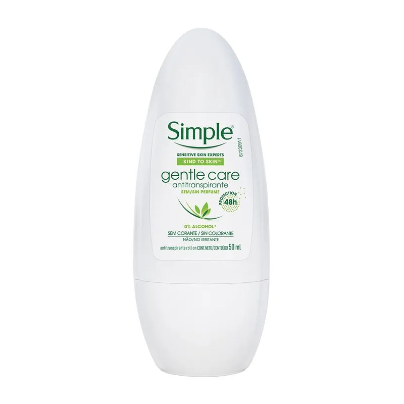 Desodorante Roll-on Simple Gentle Care sem Fragrância Feminino 50ml