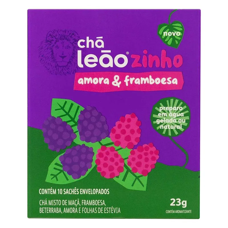 Chá Amora & Framboesa Leãozinho Caixa 23 g 10 Unidades