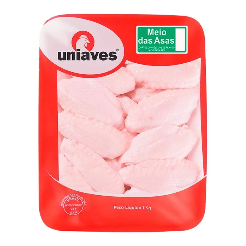 Meio da Asa de Frango Congelado Uniaves 1 kg