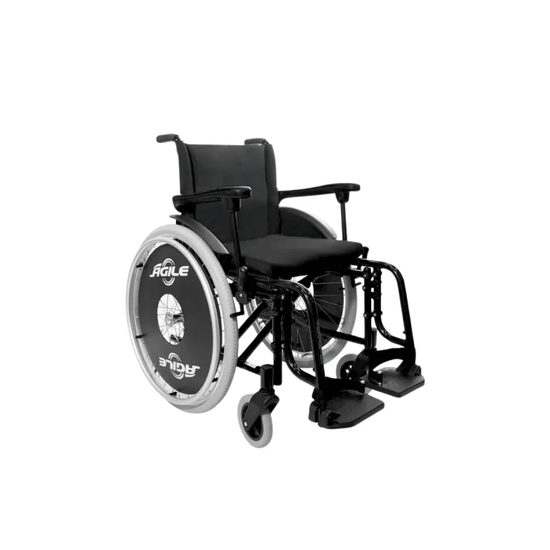 Cadeira de Rodas Ágile 48CM Preta - Jaguaribe