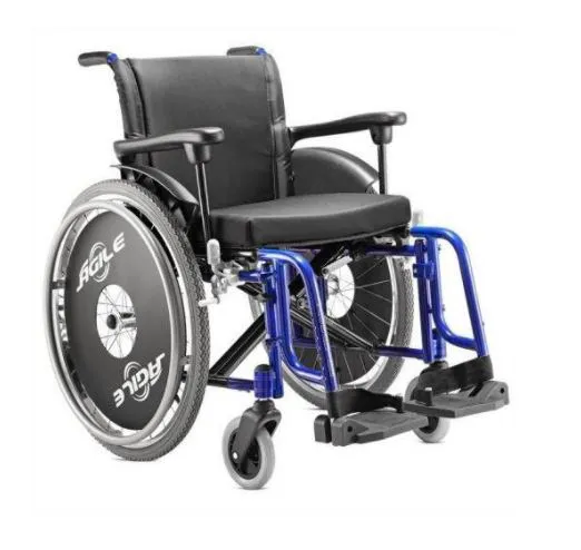 Cadeira de Rodas Alumínio Ágile 44CM Azul- Jaguaribe