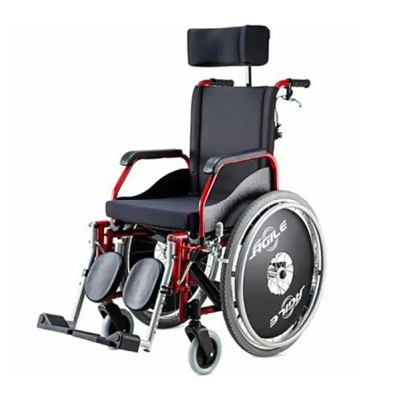 Cadeira de Rodas Ágile Reclinável 44CM Vemelha Metálica - Jaguaribe