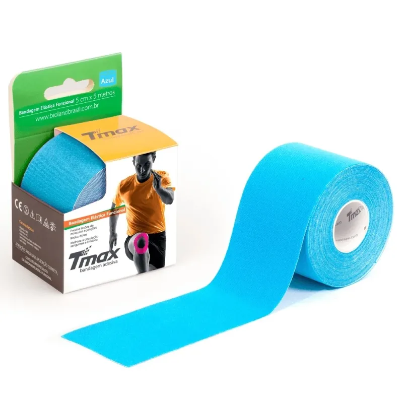 Bandagem Kinesio Tmax Azul 5CM X 5MTS - Tmax