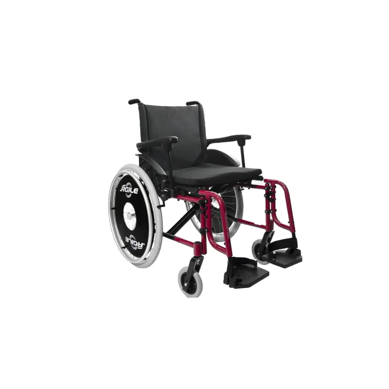 Cadeira de Rodas Alumínio Ágile 40CM Vermelha - Jaguaribe