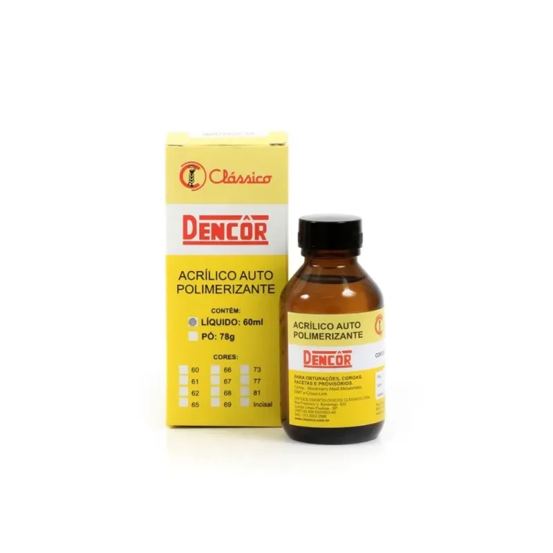 PÓ Acrílico Auto Polimerizante 60ML Dencor - Classico