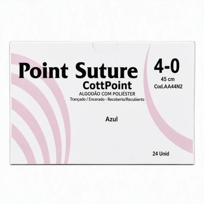 FIO de Algodão 4-0 (Cottpoint) Azul 15X45CM (AA44N2) - Point Suture