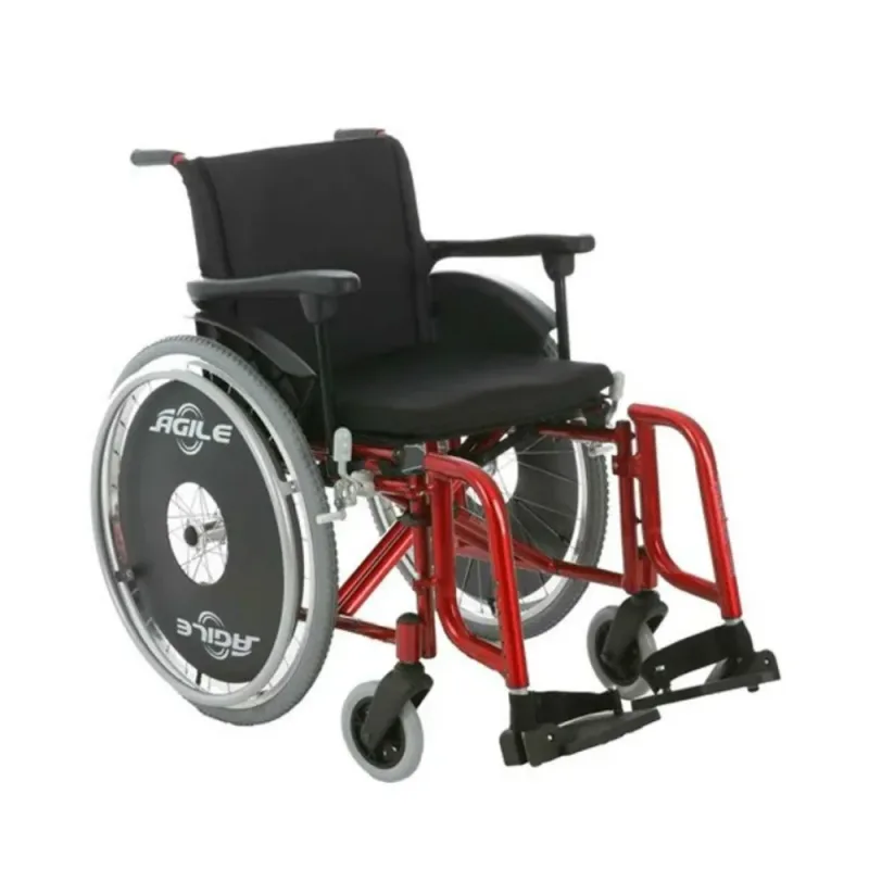 Cadeira de Rodas Ágile 46CM Vermelha Metálica - Jaguaribe