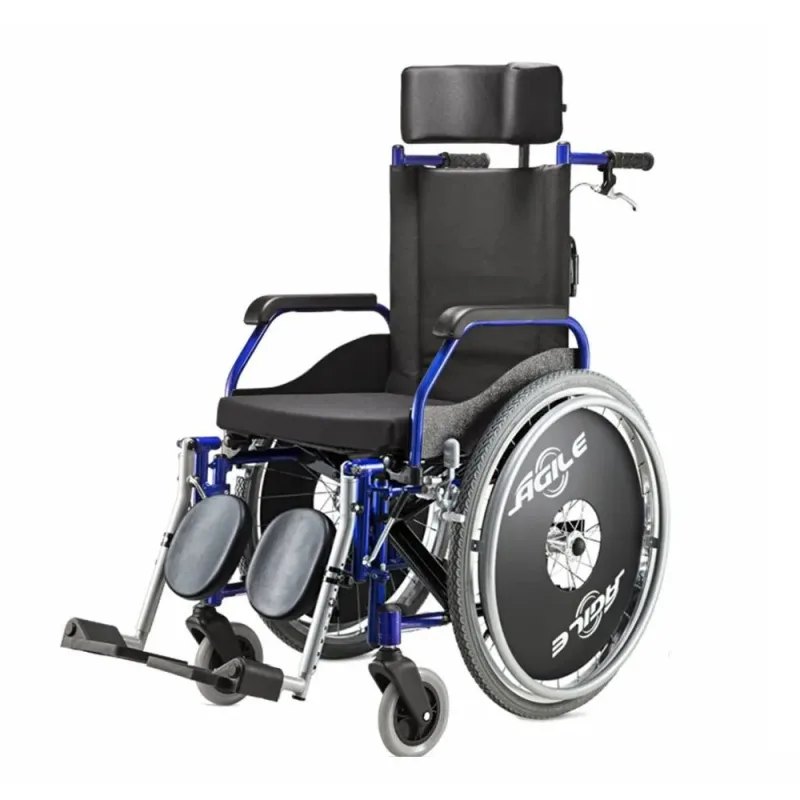 Cadeira de Rodas Ágile Reclinável 40 CM Azul Metálica - Jaguaribe