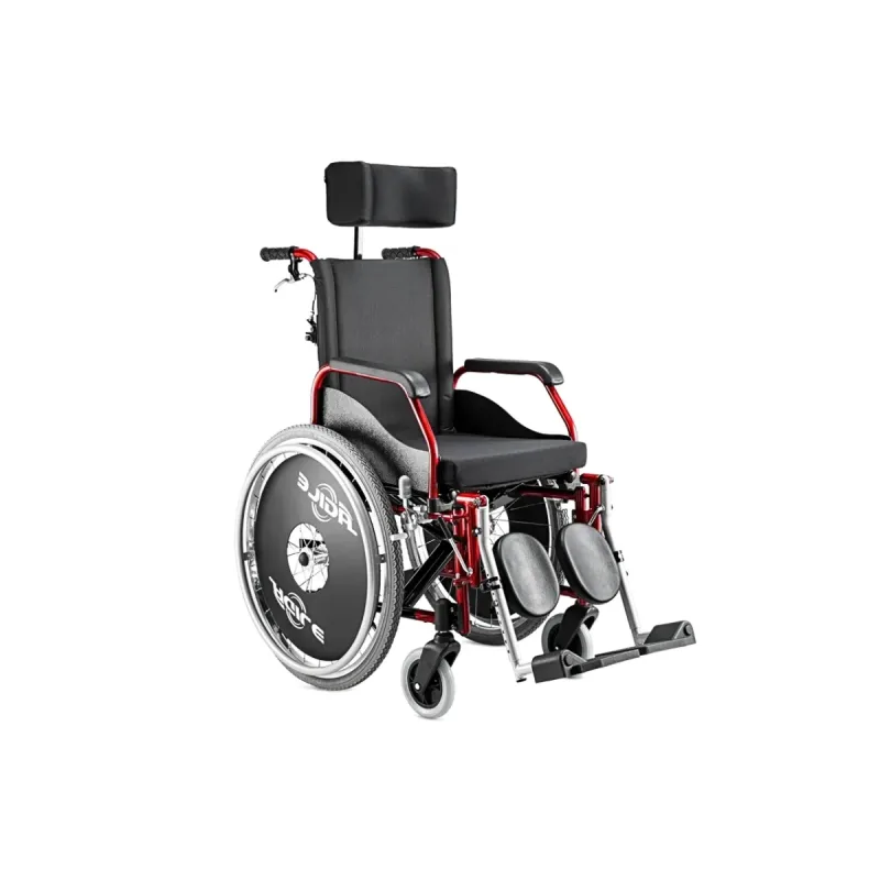 Cadeira de Rodas Ágile Reclinável 40 CM Vermelha Metálica - Jaguaribe