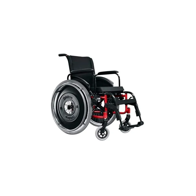 Cadeira Rodas Avd Aluminio Reclinável 50cm Vermelha Ortobras