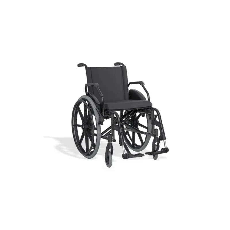 Cadeira de Rodas KE AÇO 50CM Preta (ATÉ 120 KG) - Ortobras