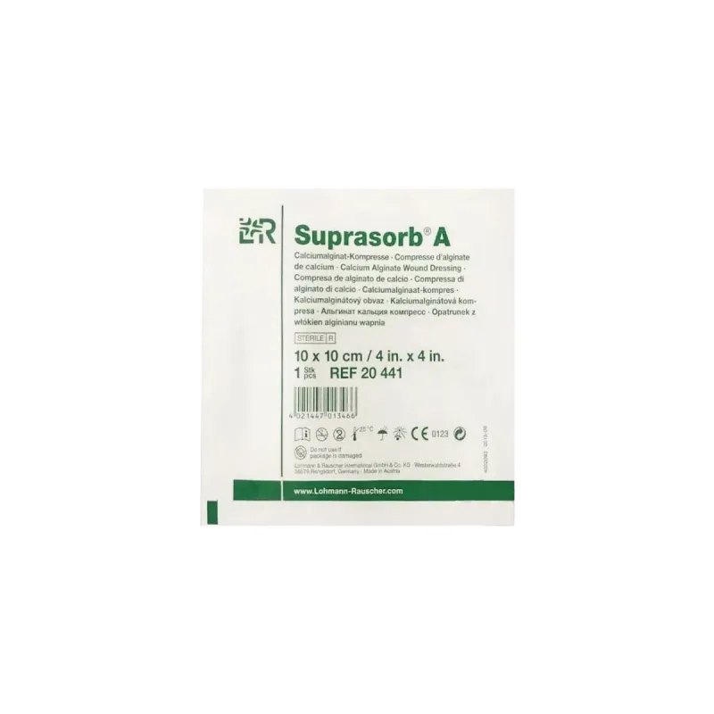 Curativo Alginato de Cálcio Suprasorb A 10 X 10CM (UND) - Lohmann &amp; Rauscher