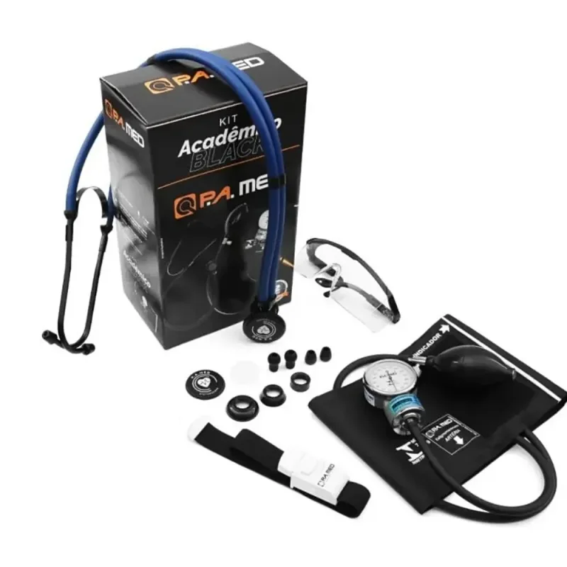 KIT Acadêmico ( Apar+est+garrote+bolsa ) Black Azul - P.A MED
