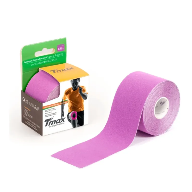 Bandagem Kinesio Tmax Lilas 5CM X 5MTS - Tmax