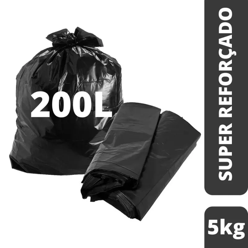 Saco Para Lixo 200 Litros Preto Super Reforçado 5KG - Innovaplast