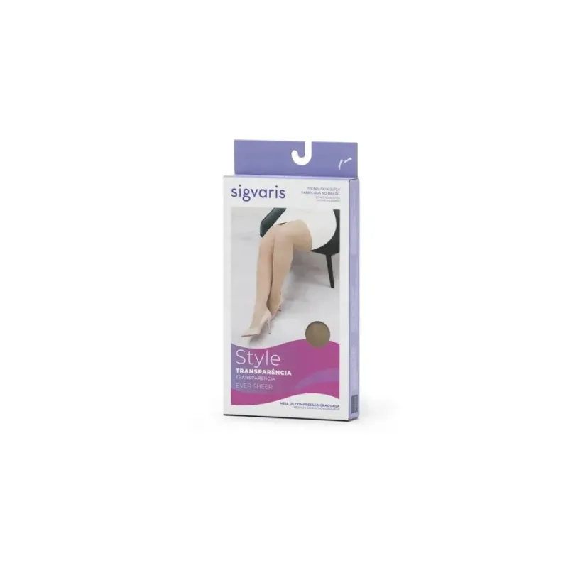 Meia 3/4 782 20-30 P Longa PÉ Aberto Canela Ever Sheer Nude - Sigvaris