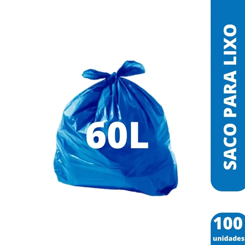 Saco Para Lixo 60L Azul (PCT C/100) - Sordi