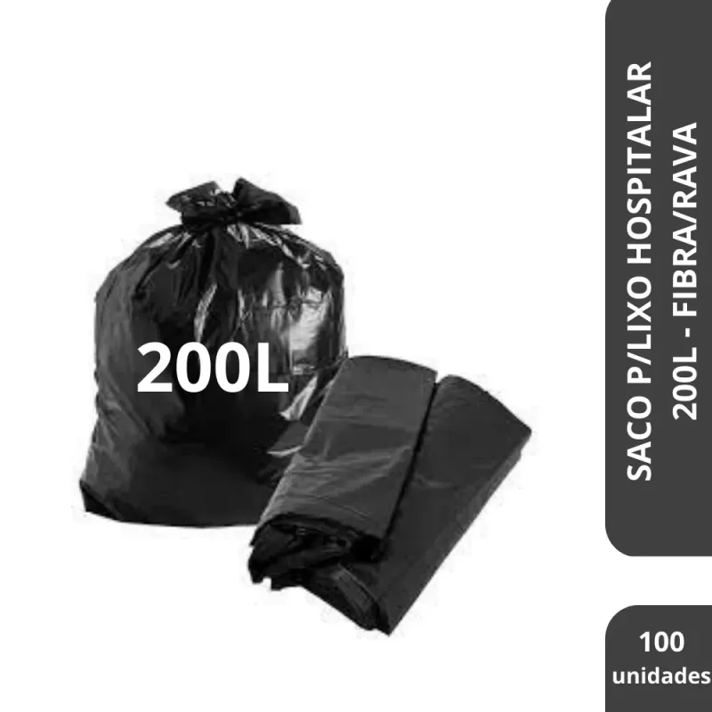 Saco P/Lixo Hospitalar 200L (PCT C/100) - Fibra/Rava