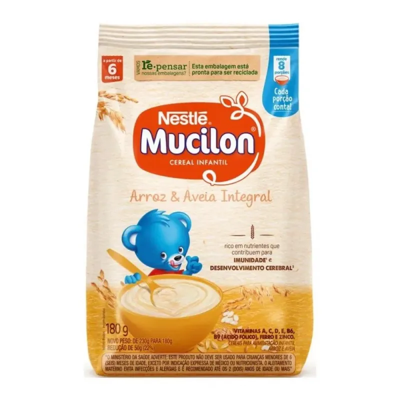 Mucilon Sachet 180G Arroz E Aveia - Nestle