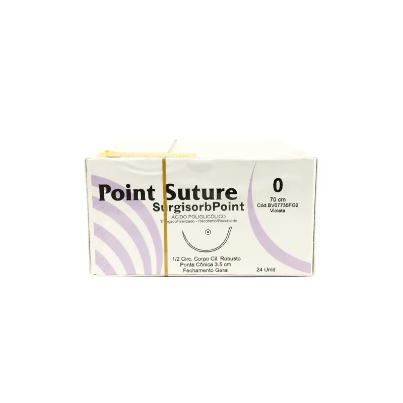 FIO Surgisorb (Acido Poliglicolico) 0 Viol 70CM C/AG 1/2 CIL.3,5CM - V07735FG2 - Point Suture