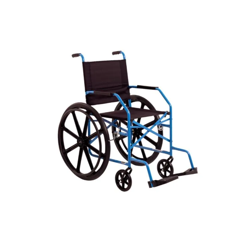 Cadeira De Rodas Jeri Pneu Macico Azul (até 80kg) - Carone