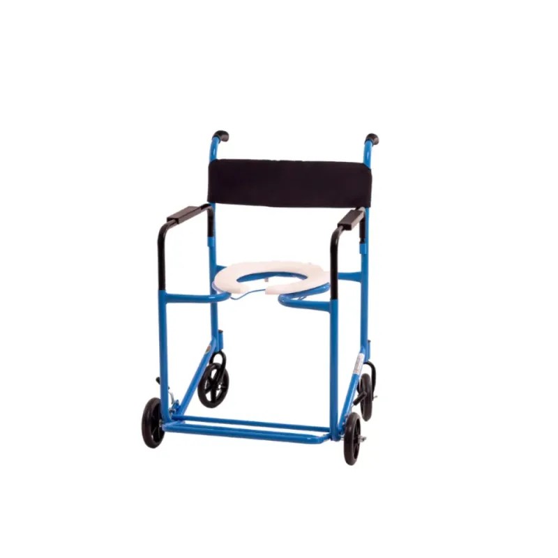 Cadeira de Rodas Higiênica Obeso Azul Assento 50 CM (ATÉ 130KG) - Carone