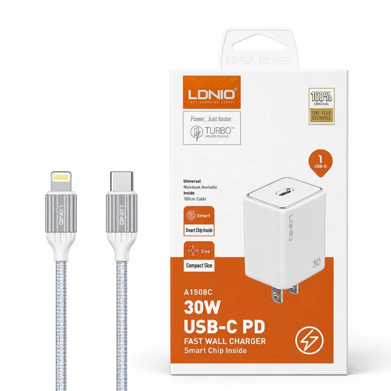 Cargador de 30w iphone 12 12mini 12pro 12 pro max con cable de 1mt
