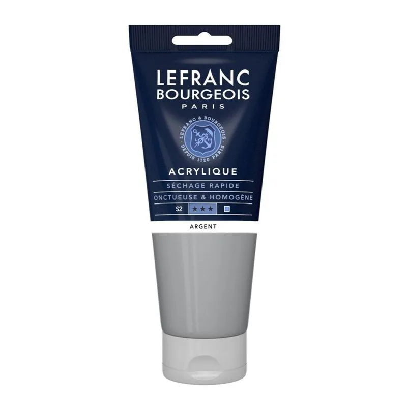 Tinta Acrilica Fine Lefranc &amp; Bourgeois 710 Silver 200ml