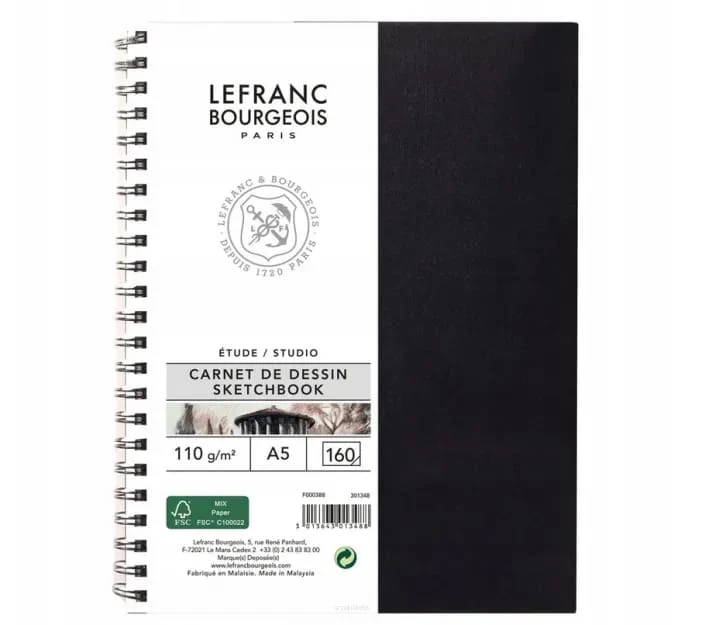Sketchbook Lefranc & Bourgeois 110g A5 160 Folhas Espiral