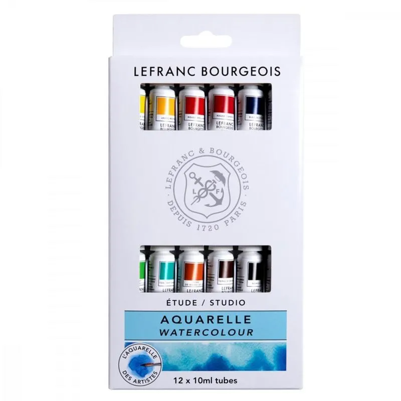 Aquarela Lefranc &amp; Bourgeois 12 Cores 10ml 301448