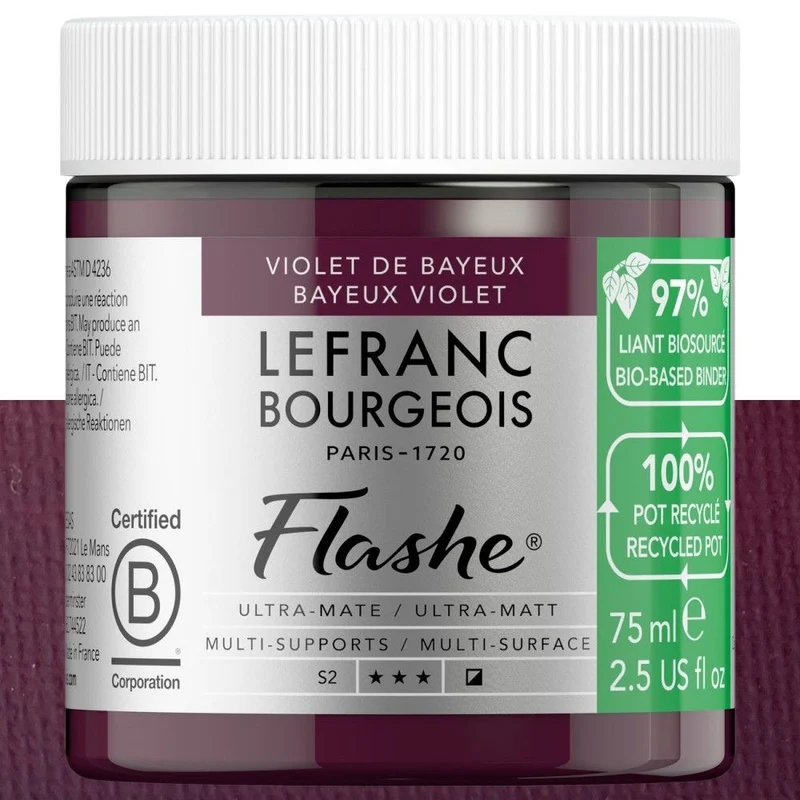 Tinta Vinílica Flashe Biobased Lefranc & Bourgeois 75ml S2 975 Bayeux Violet